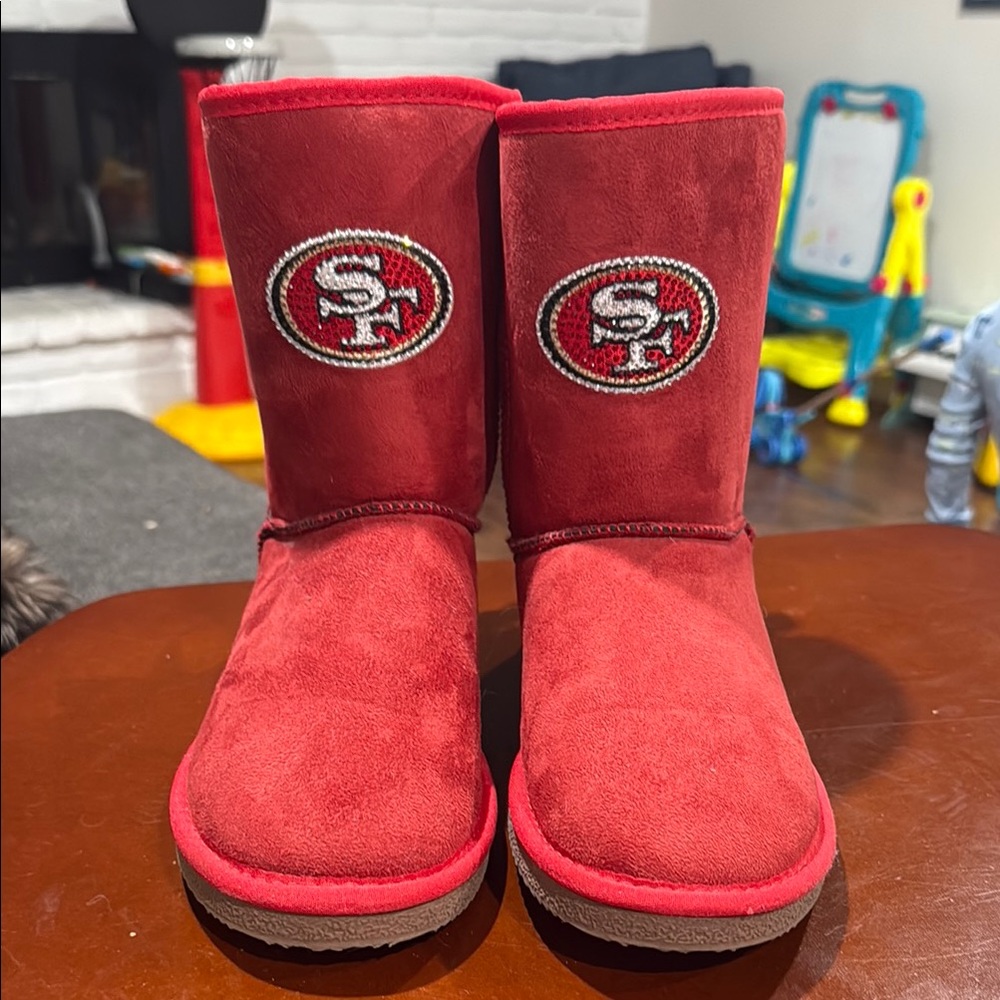 San Francisco 49ers Red Lace Up Boots